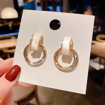 DAIIIBABYYY  -  Creative Geometric Circle Cat Eye Stone Earrings Personality Fashion Wedding Party Ladies Earrings Holiday Girls Jewelry Gift